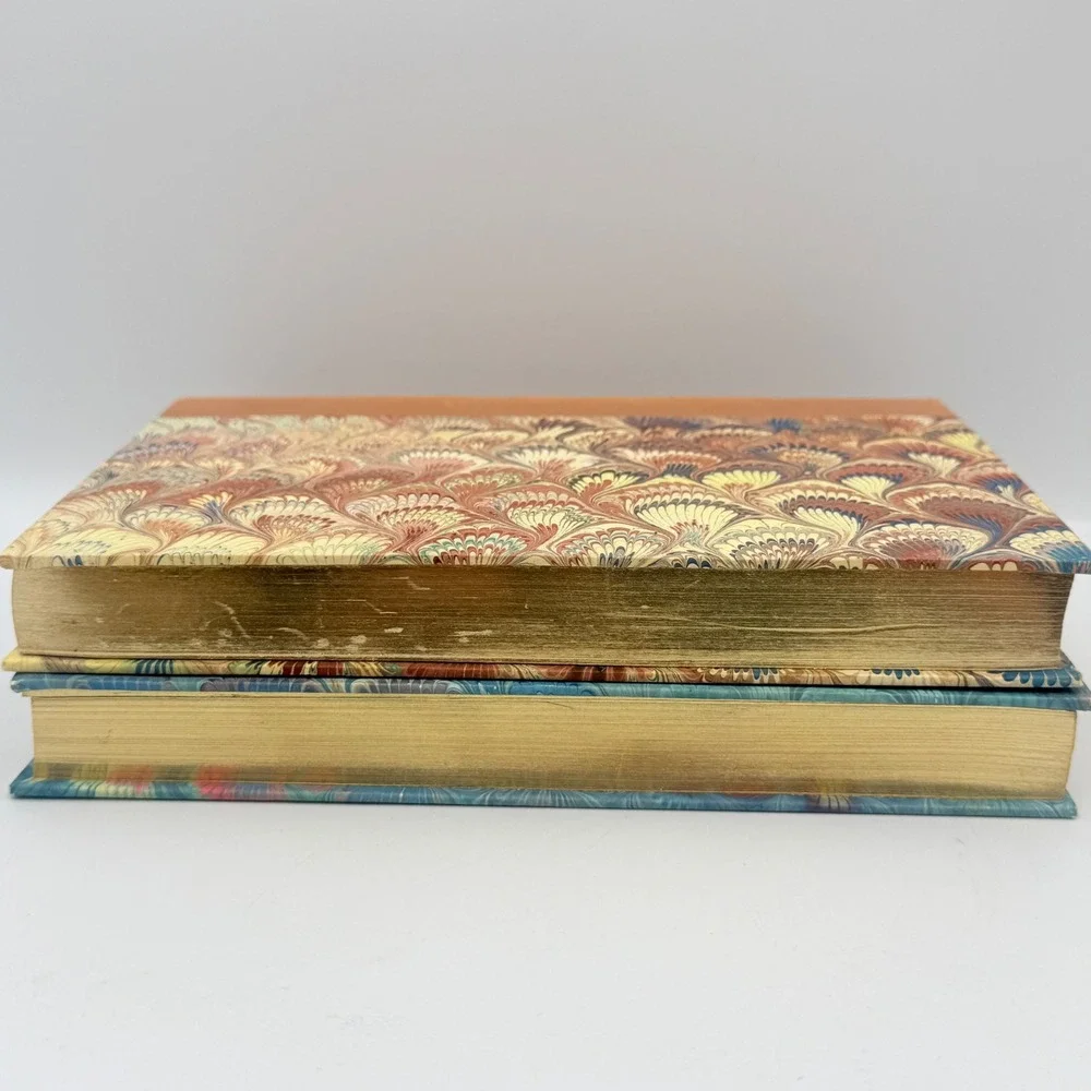 Il Papiro Firenze Leather Marbled Paper Books Set 1989 Agendas Italy